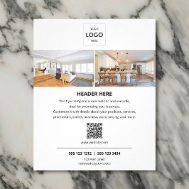 Minimaler Foto QR Code Business Flyer