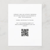 Minimaler Foto QR Code Save the Date schwarz (Rückseite)