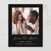 Minimaler Foto QR Code Save the Date schwarz (Vorderseite)
