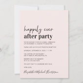 Minimaler Foto Rosa Hochzeitsempfang Einladung (Vorderseite)