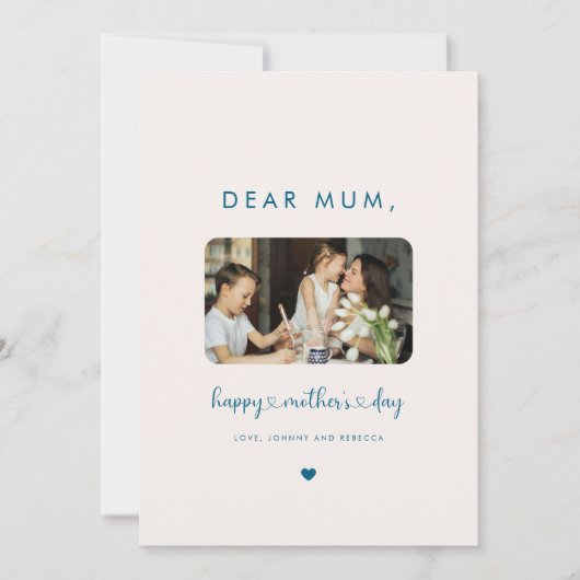 Minimaler Foto Script Herzens glückliche Mütter Ta Karte (Vorderseite)