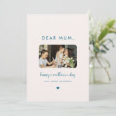 Minimaler Foto Script Herzens glückliche Mütter Ta Karte (Stehend Vorderseite)