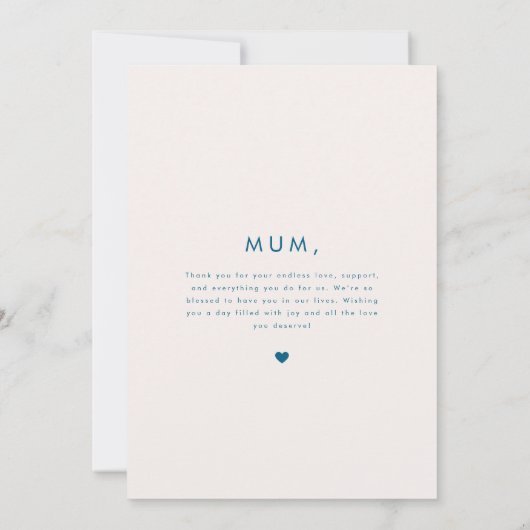 Minimaler Foto Script Herzens glückliche Mütter Ta Karte (Rückseite)