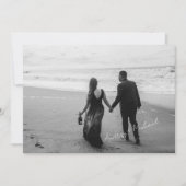 Minimaler Foto Script Hochzeit & Empfang Einladung (Vorderseite)
