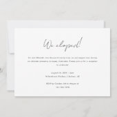 Minimaler Foto Script Hochzeit & Empfang Einladung (Rückseite)