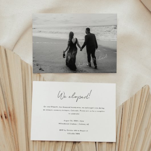 Minimaler Foto Script Hochzeit & Empfang Einladung