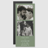 Minimaler Foto Strip Magnetic Wedding speichern da Magnetkarte (Vorne/Hinten)