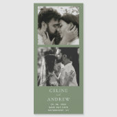 Minimaler Foto Strip Magnetic Wedding speichern da Magnetkarte (Vorderseite)