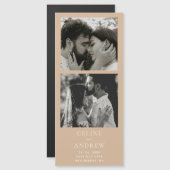 Minimaler Foto Strip Magnetic Wedding speichern da Magnetkarte (Vorne/Hinten)