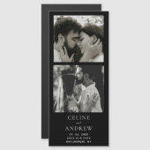 Minimaler Foto Strip Magnetic Wedding speichern da Magnetkarte (Vorne/Hinten)