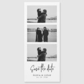 Minimaler Foto Strip Magnetic Wedding speichern da Magnetkarte (Vorderseite)