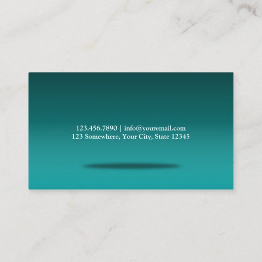 Minimaler Fotograf Aquamarine Fotografie Visitenkarte (Rückseite)