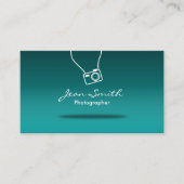 Minimaler Fotograf Aquamarine Fotografie Visitenkarte (Vorderseite)