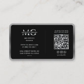 Minimaler Fotograf Elegant Black Silver Lens Visitenkarte (Rückseite)