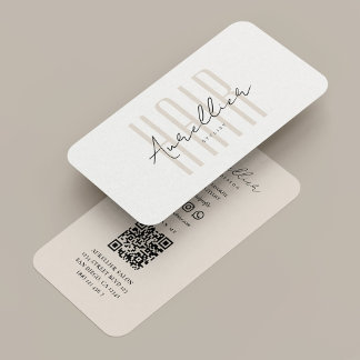 Minimaler Friseur Beauty Salon Spa Weißer Sand Visitenkarte