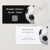 Minimaler Fußball-Ball Black QR Code Football Coac Visitenkarte (Vorne/Hinten)