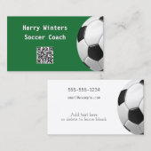 Minimaler Fußball Ball Green QR Code Fußball Coach Visitenkarte (Vorne/Hinten)