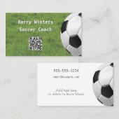 Minimaler Fußball-Ball QR Code Fußball-Trainer Visitenkarte (Vorne/Hinten)