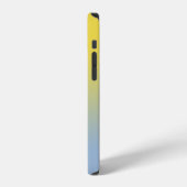 Minimaler gelber bis hellblauer Glanz iPhone Hülle (Linke Seite)