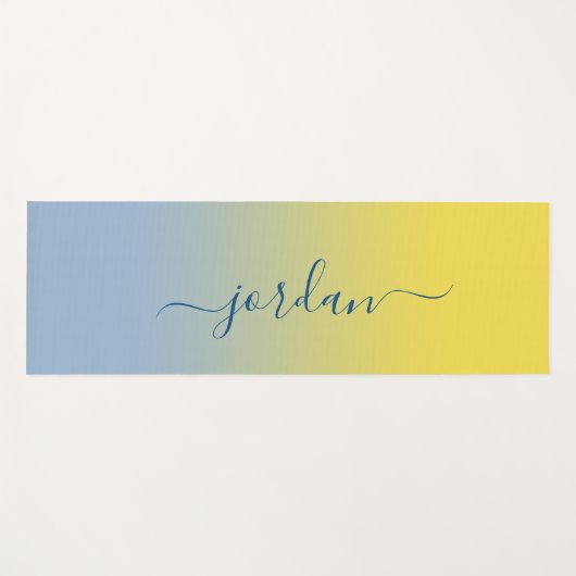 Minimaler gelber bis hellblauer Gradientskriptname Yogamatte (Vorderseite (Horizontal))