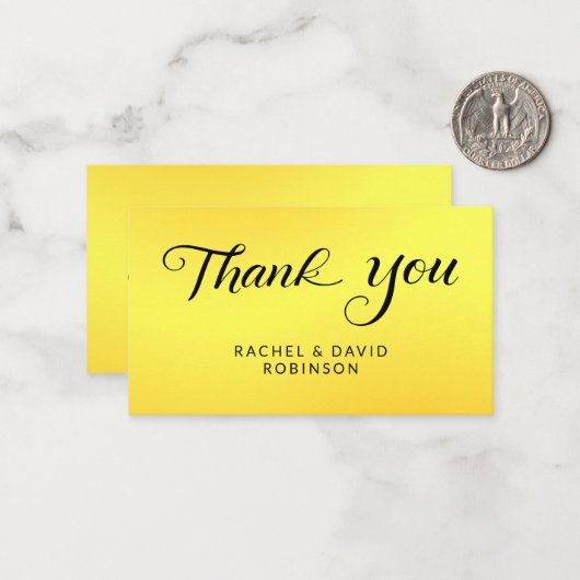 Minimaler Geldbetrag Schwarz und Gold Vielen Dank Mitteilungskarte (Vorderseite/Rückseite Beispiel)