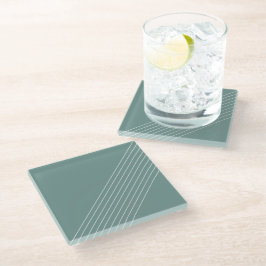 Minimaler geometrischer Chic auf Ebene grün Glasuntersetzer