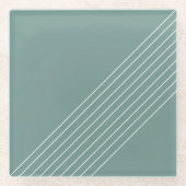 Minimaler geometrischer Chic auf Ebene grün Glasuntersetzer (Vorderseite)
