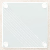 Minimaler geometrischer Chic auf Ebene grün Glasuntersetzer (Rückseite)
