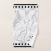 Minimaler geometrischer Effekt aus schwarzem, weiß Badhandtuch Set (Handtuch)