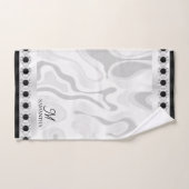 Minimaler geometrischer Effekt aus schwarzem, weiß Badhandtuch Set (Handtuch)