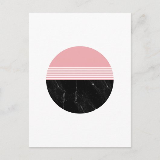 Minimaler geometrischer Marmorzirkel Postkarte (Vorderseite)