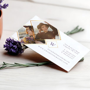 Minimaler geometrischer Rahmen für Foto und Monogr Visitenkarte