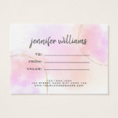 Minimaler Geschenkgutschein für goldfarbenes Rosa (Rückseite)