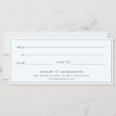 Minimaler Geschenkgutschein für Unternehmen (Rückseite)
