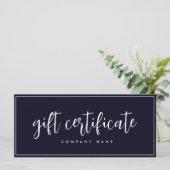 Minimaler Geschenkgutschein für Unternehmen (Stehend Vorderseite)
