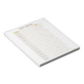 Minimaler Gewohnheits-Tracker Beige Gitter-Design Notizblock (angewinkelt)