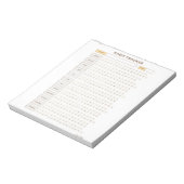 Minimaler Gewohnheits-Tracker Beige Gitter-Design Notizblock (Rotiert)