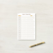Minimaler Gewohnheits-Tracker Beige Gitter-Design Post-it Klebezettel (Auf Schreibtisch)