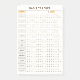 Minimaler Gewohnheits-Tracker Beige Gitter-Design Post-it Klebezettel