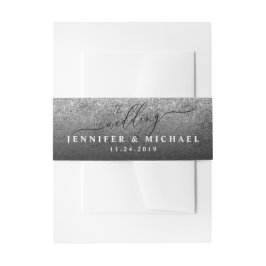 Minimaler Glitzer Saubere Einfache Monogrammbezeic Einladungsbanderole