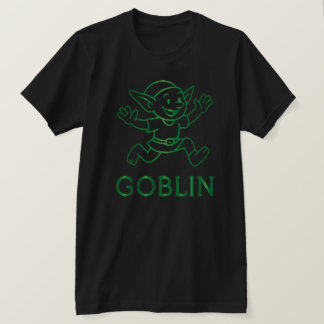 Minimaler Goblin Line Art T - Shirt | NUR SCHWARZ