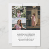 Minimaler Gold Grad Cap Foto Collage Abschluss Ankündigung (Rückseite)