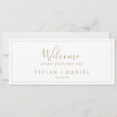 Minimaler Gold Hanging Seating Chart Welcome Heade (Vorderseite)