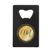 Minimaler goldener Effekt Rundrahmen Monogramm Geldbeutel Flaschenöffner (Rückseite)