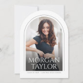 Minimaler Graceful Name Arch Foto Abschluss Einladung (Vorderseite)