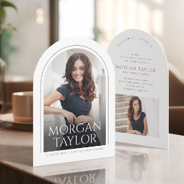 Minimaler Graceful Name Arch Foto Abschluss Einladung