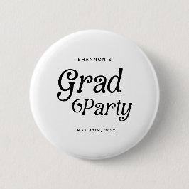 Minimaler Grad Party Retro Abschluss Button
