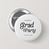 Minimaler Grad Party Retro Abschluss Button (Vorne & Hinten)