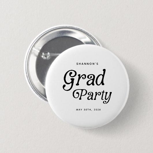 Minimaler Grad Party Retro Abschluss Button (Vorne & Hinten)