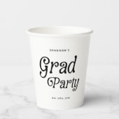 Minimaler Grad Party Retro Abschluss Pappbecher (Rückseite)